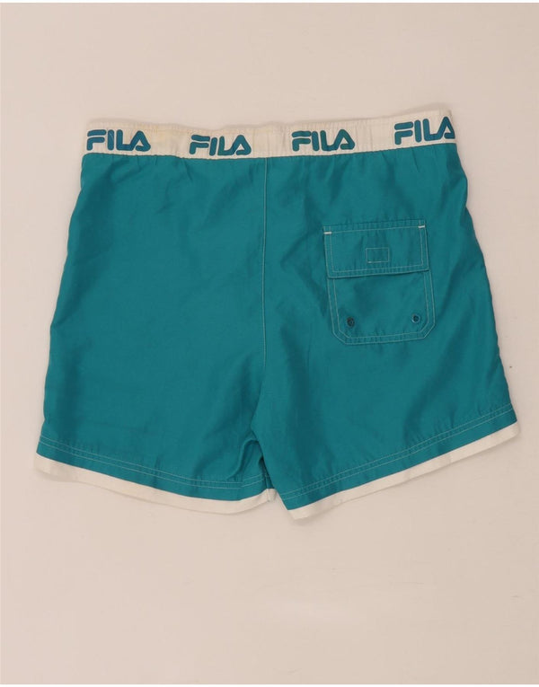 Shorts de natação masculino Fila Graphic Regular médio turquesa Colourblock