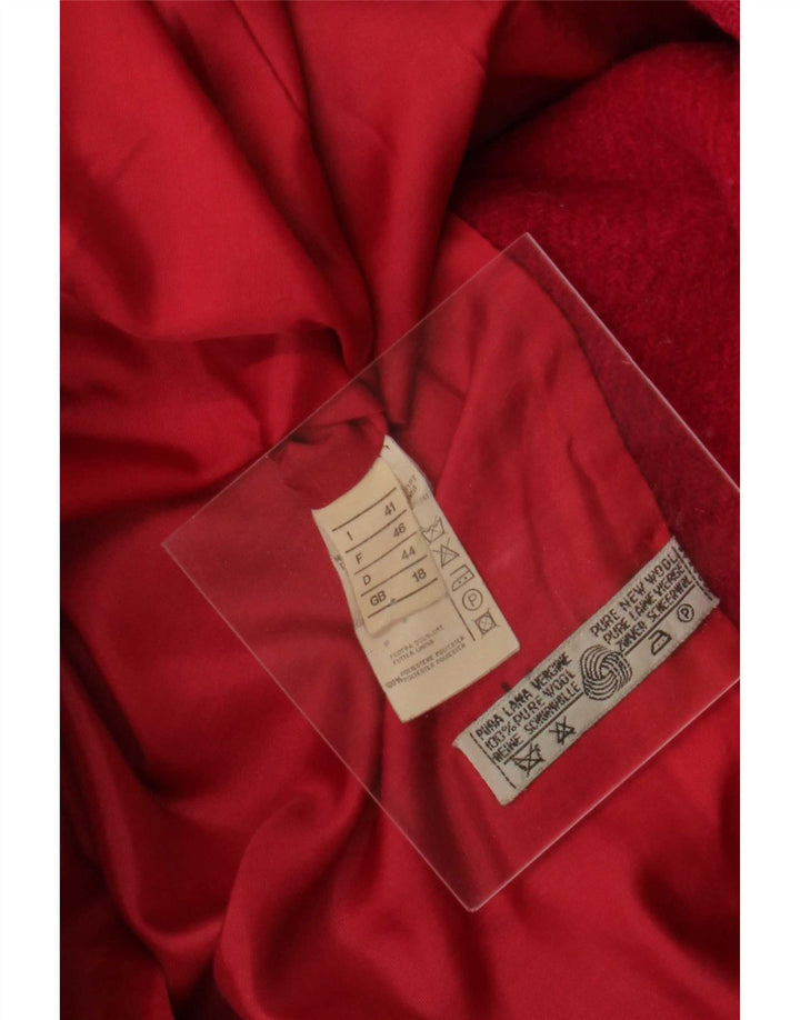 Sobretudo feminino vintage Reino Unido 18 pequeno rosa lã nova