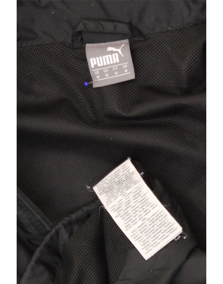 Jaqueta de chuva masculina Puma com capuz UK 38 médio preto nylon