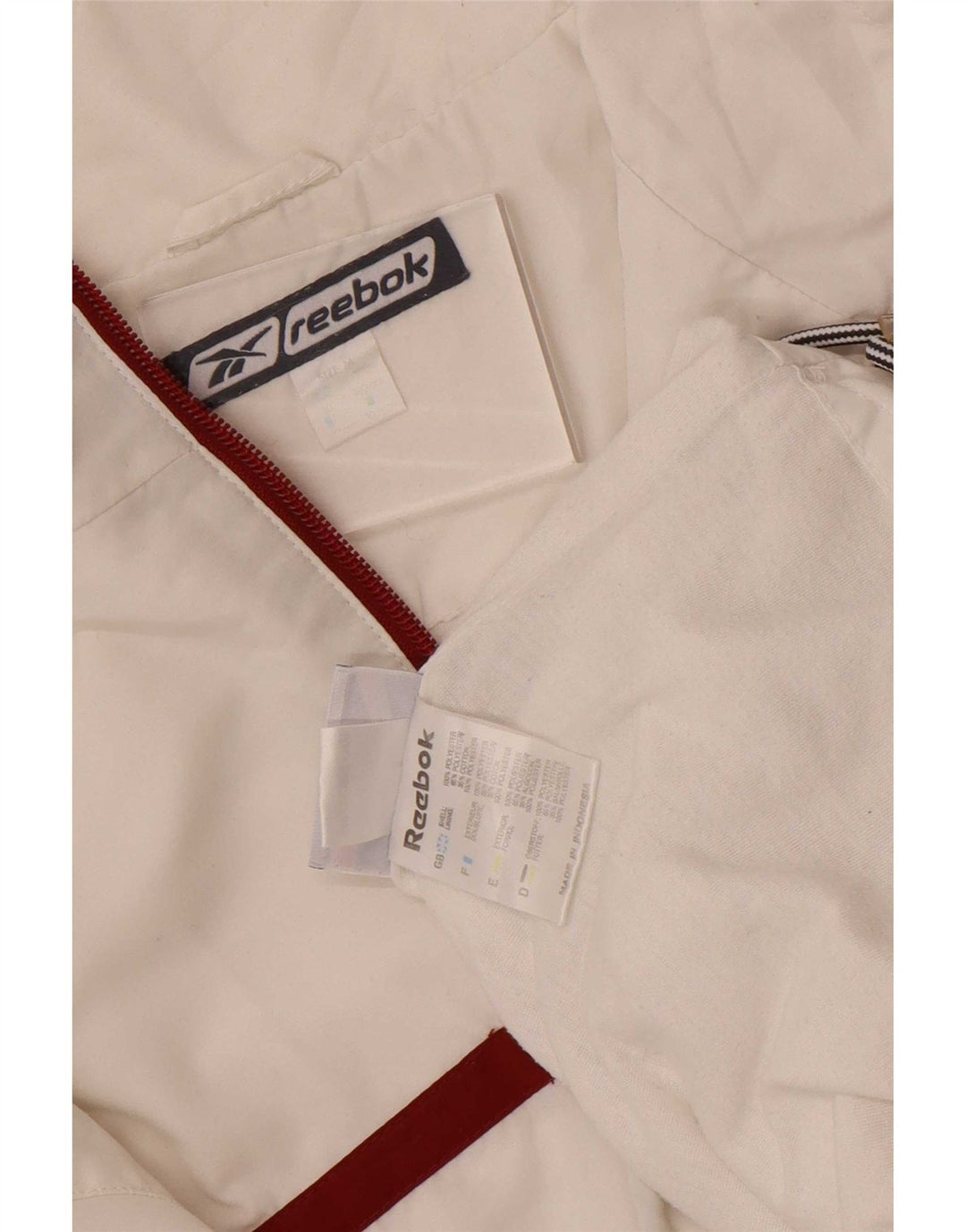Reebok Mens Pullover Tracksuit Top Jacket UK 40 Médio Branco Colourblock