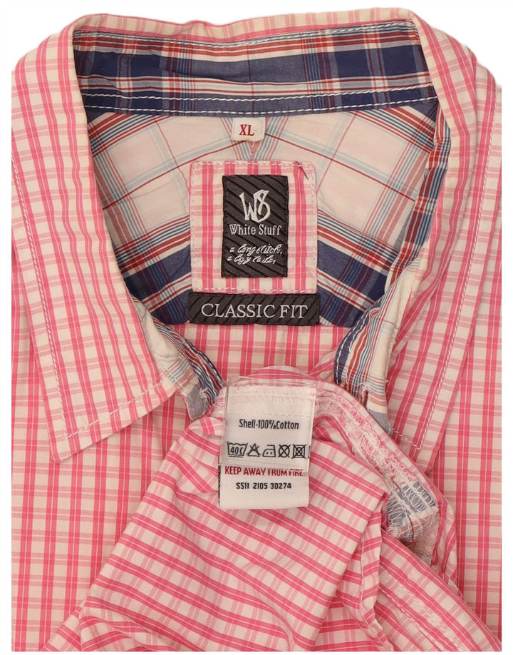 Camisa masculina clássica White Stuff XL algodão xadrez rosa