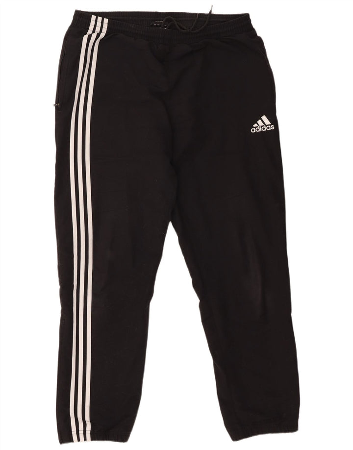 Calça de treino masculina Adidas Joggers UK 40/42 poliéster preto médio