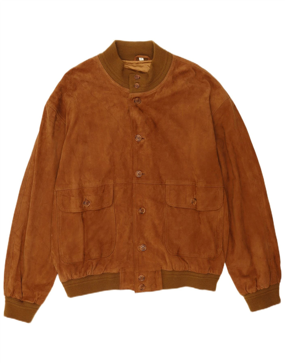 Jaqueta bomber masculina vintage de camurça IT 60 5XL couro marrom