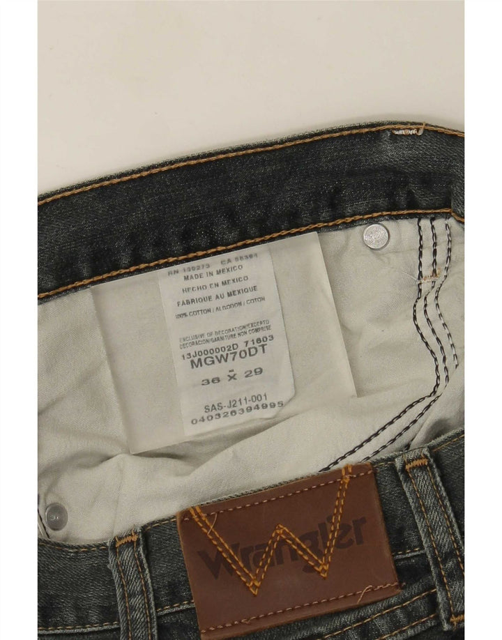 Wrangler Mens Straight Jeans W36 L29 Azul Algodão