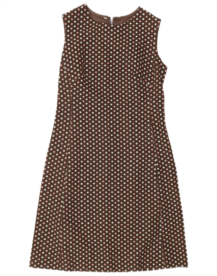 Conjunto feminino vintage de 3 botões e 2 peças IT 48 XL marrom bolinhas