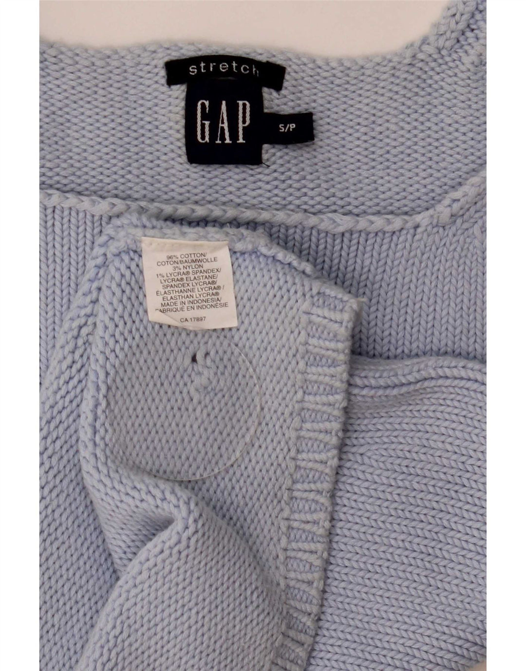 Gap Womens Crop Knit Cami Top Reino Unido 8 Pequeno Algodão Azul