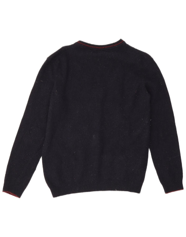 Suéter feminino Timberland com gola redonda e gola redonda, tamanho médio, azul marinho