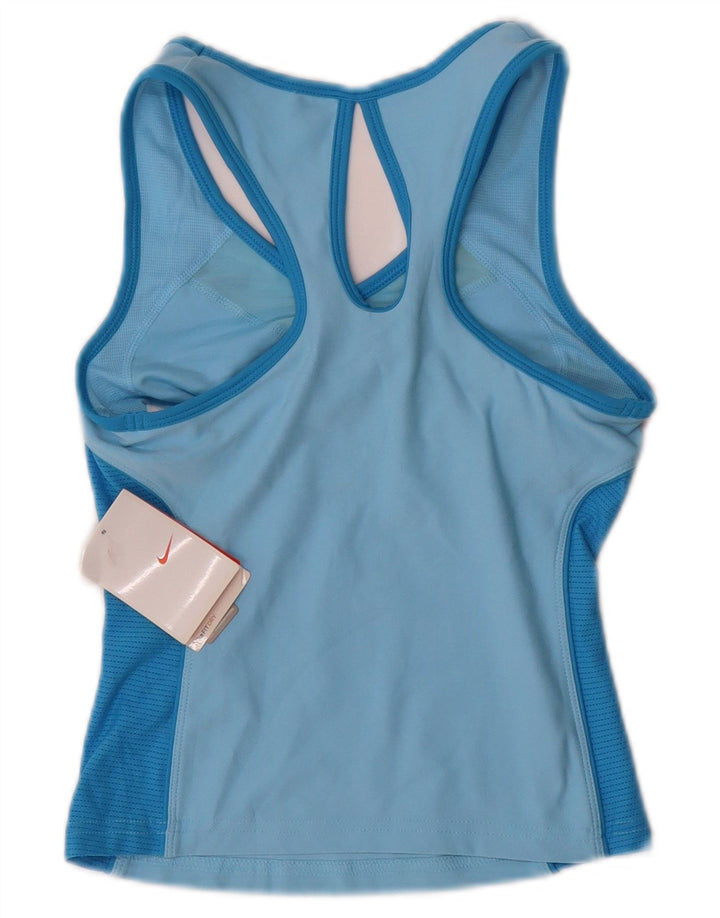 NIKE Womens Crop Vest Top UK 4 XS Azul Poliéster