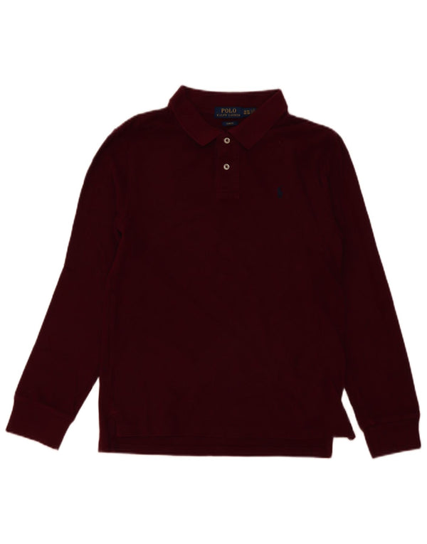 Polo Ralph Lauren Meninos Camisa Polo Manga Longa 15-16 Anos XL Borgonha