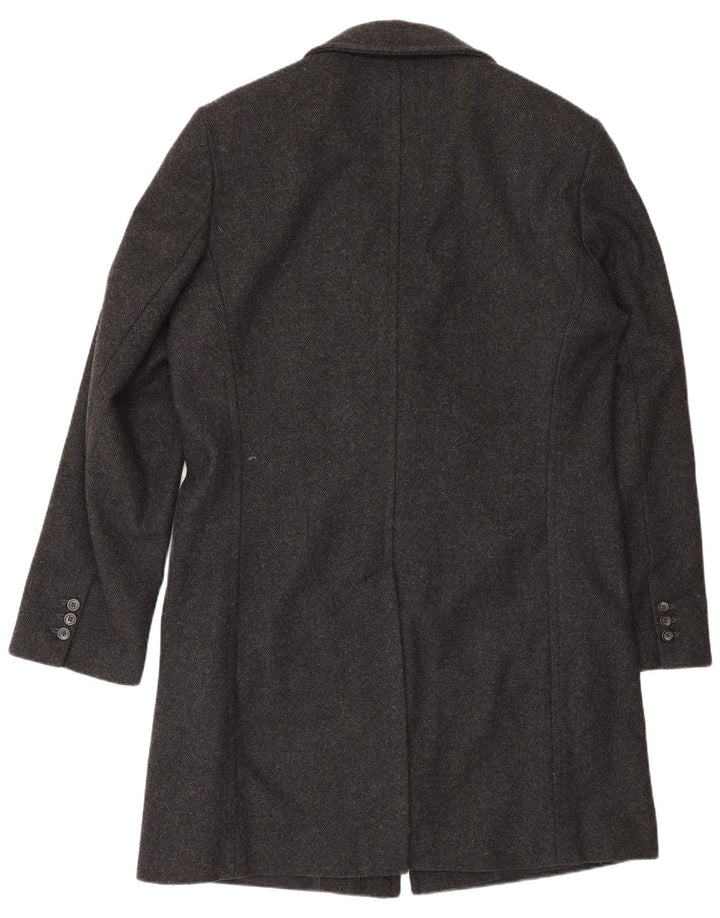 Sobretudo masculino Monsoon UK 38 cinza médio lã espinha de peixe clássico