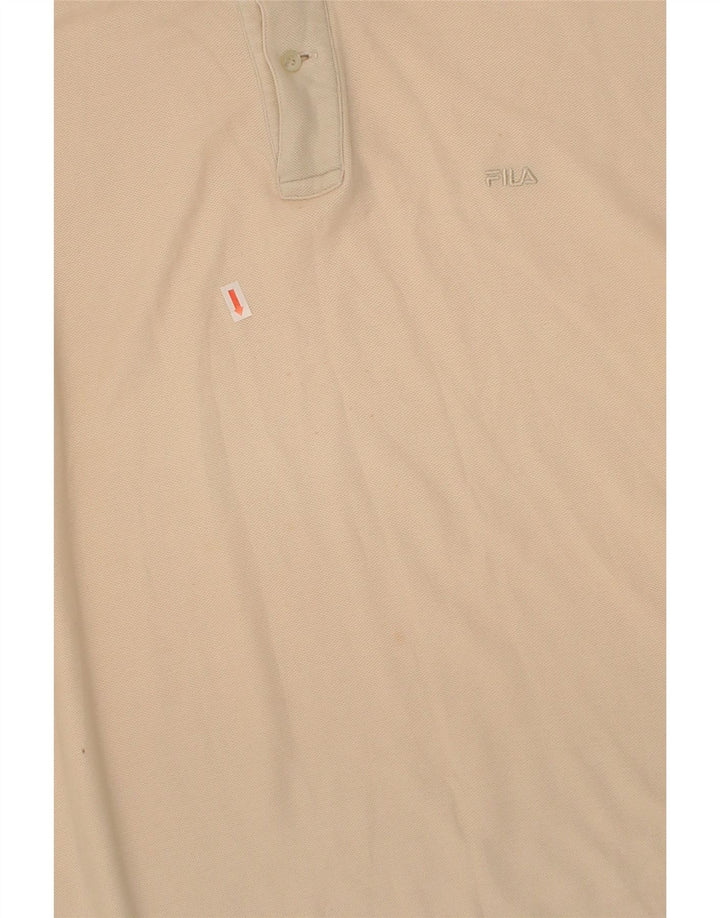 FILA Mens Polo Shirt Medium Beige Cotton Vintage Fila and Second-Hand Fila from Messina Hembry 