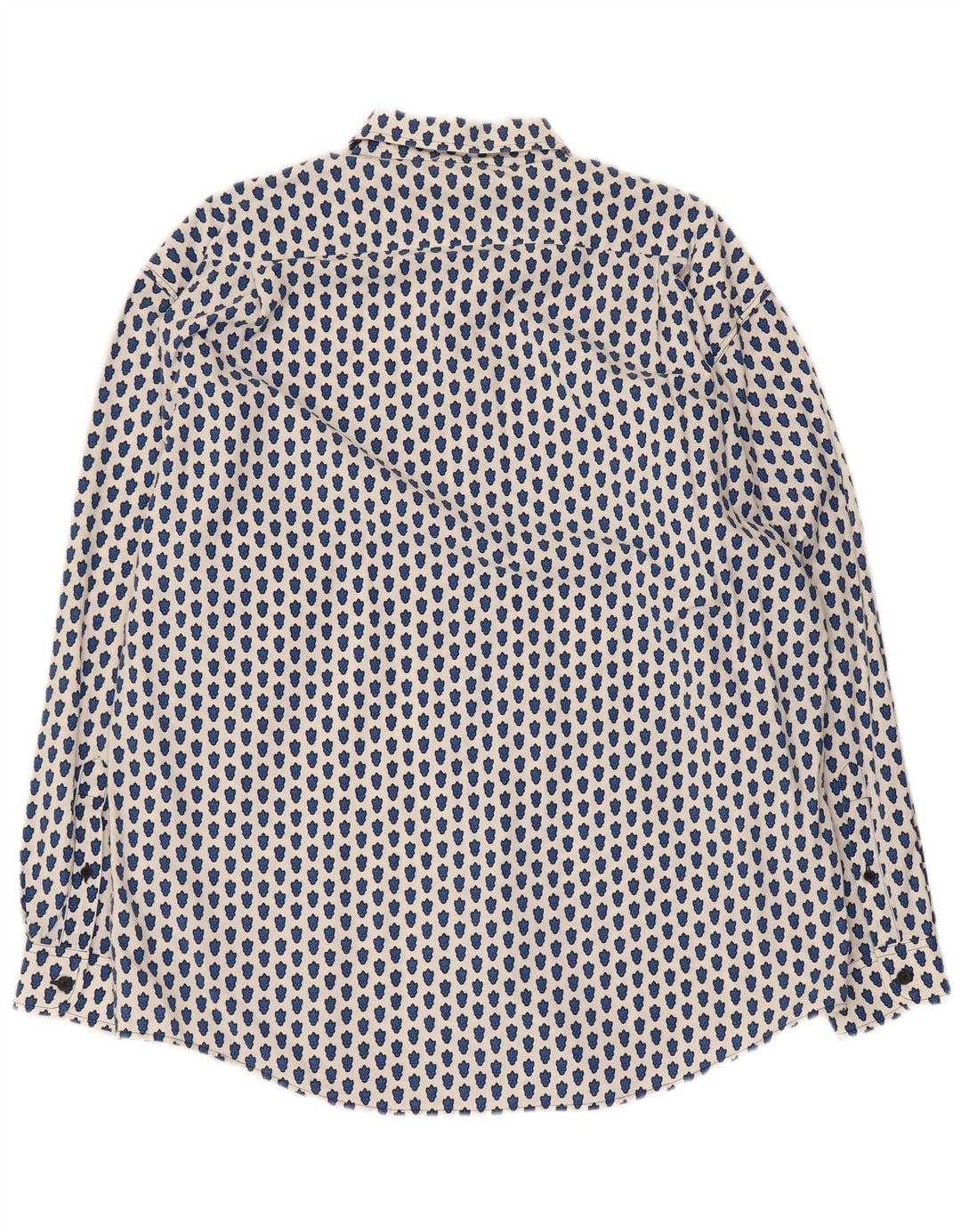 Camisa feminina Souleiado com estampa abstrata grande tamanho US 4 pequena branca