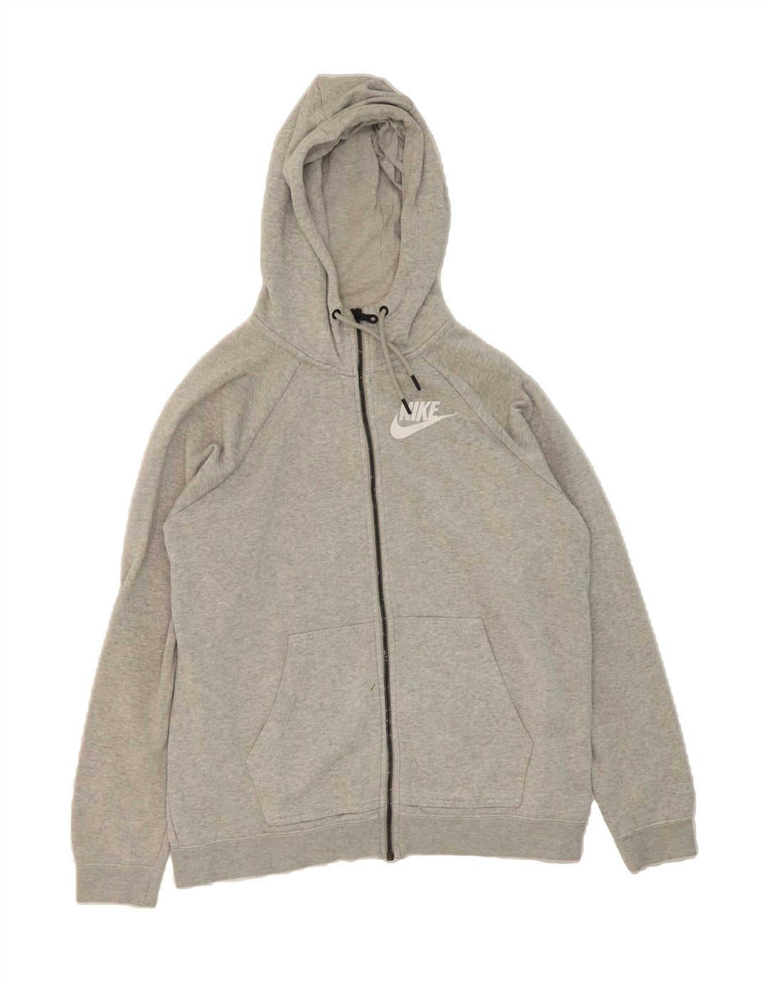 NIKE Womens Zip Hoodie Sweater UK 16 Large Grey Cotton Vintage Nike and Second-Hand Nike from Messina Hembry 