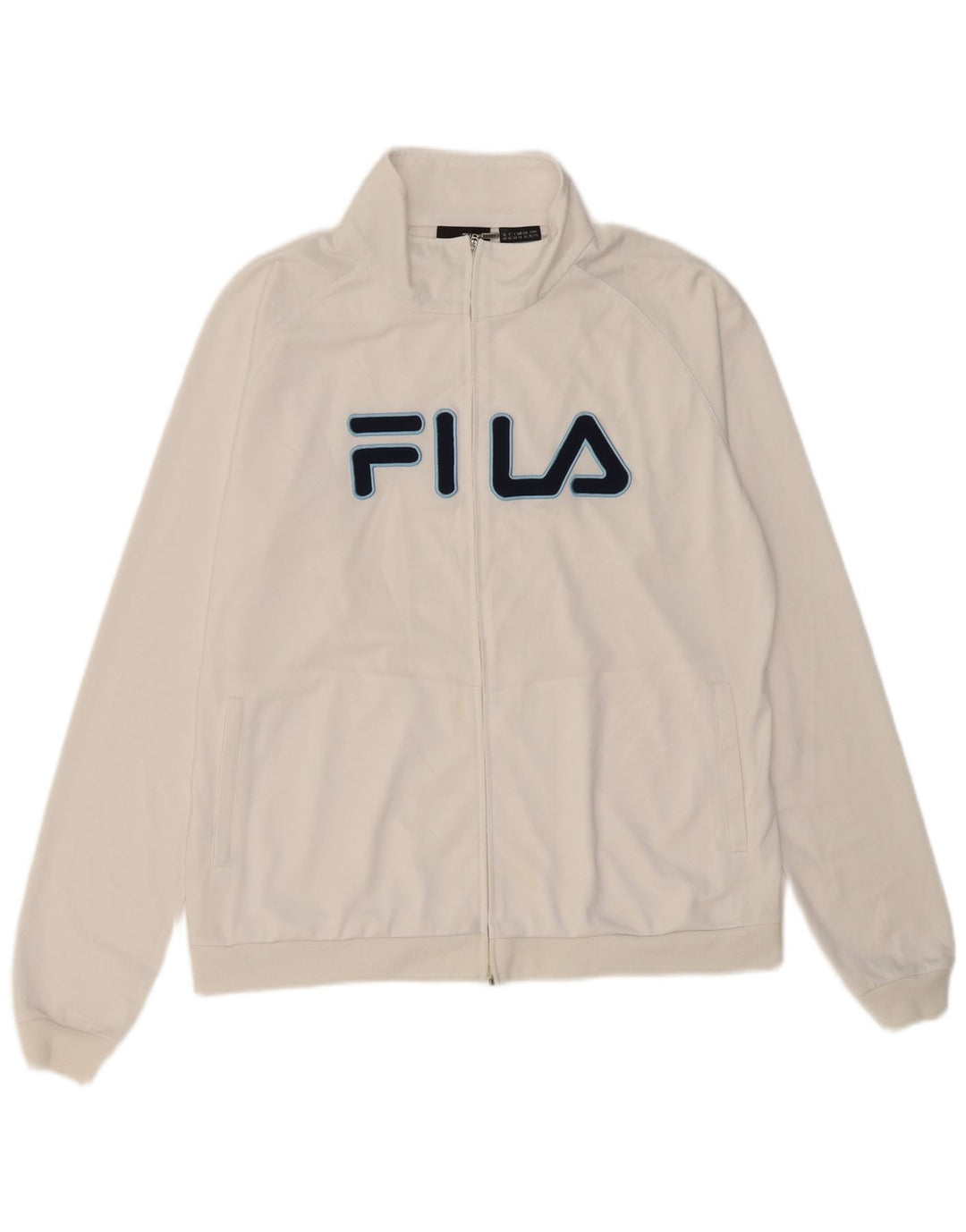 Fila Womens Graphic Tracksuit Top Jacket UK 16 Grande Branco