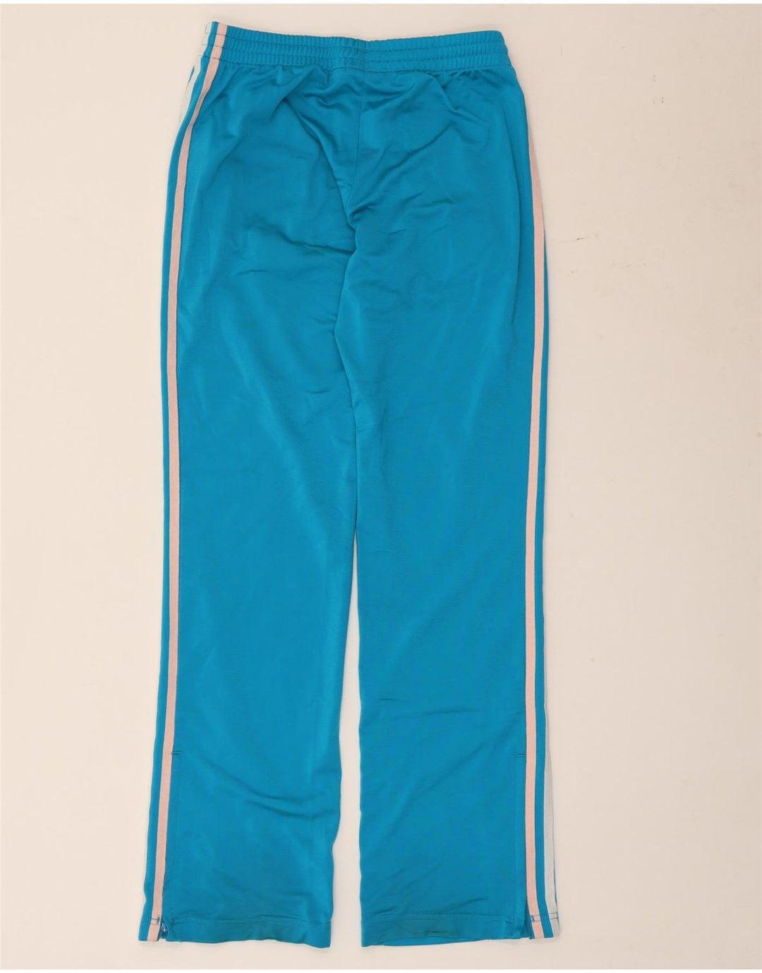 Calças de treino femininas Adidas UK 10 poliéster azul pequeno