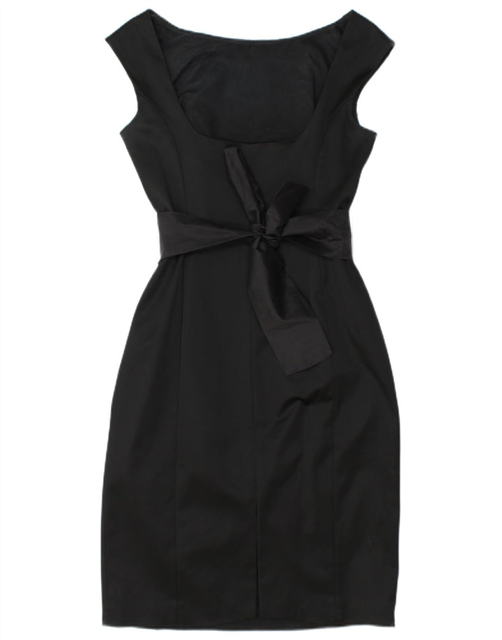 COAST Vestido feminino sem mangas com bainha UK 12 acetato preto médio