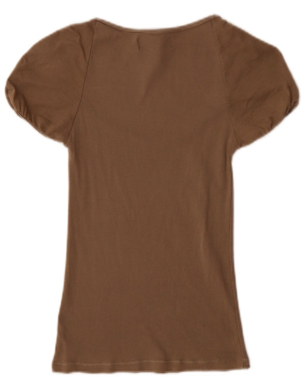 Zara Blusa Feminina Top UK 8 Pequena Cinza