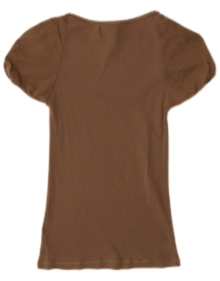 Zara Blusa Feminina Top UK 8 Pequena Cinza