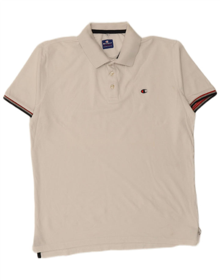 Camisa polo masculina CHAMPION grande branca