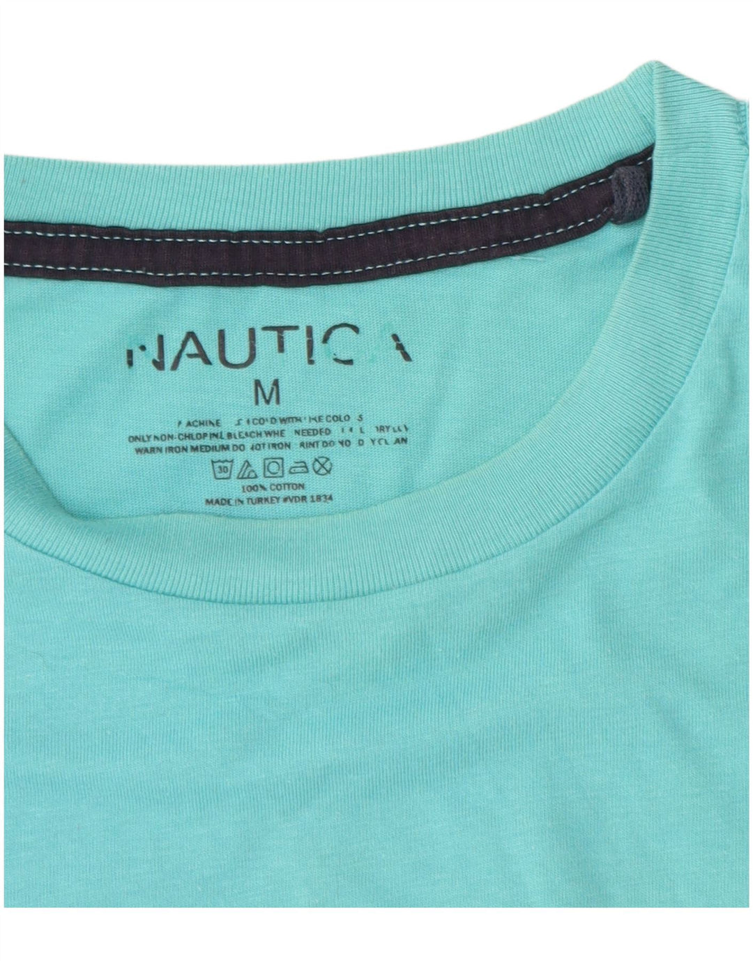 Camiseta masculina gráfica Nautica Top médio algodão turquesa