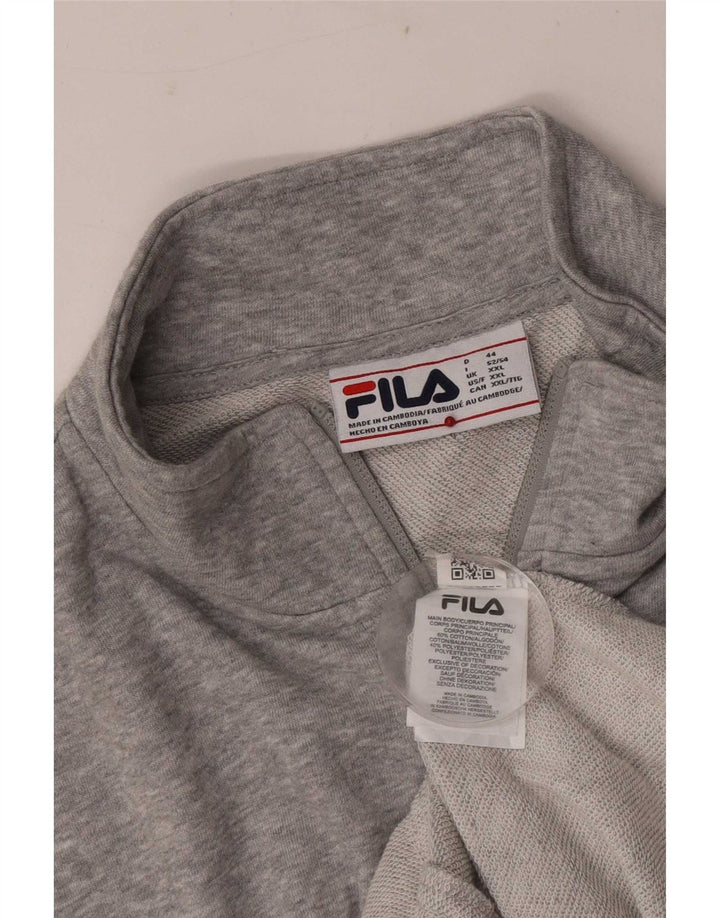 Fila Mens Tracksuit Top Jacket 2XL Algodão manchado cinza
