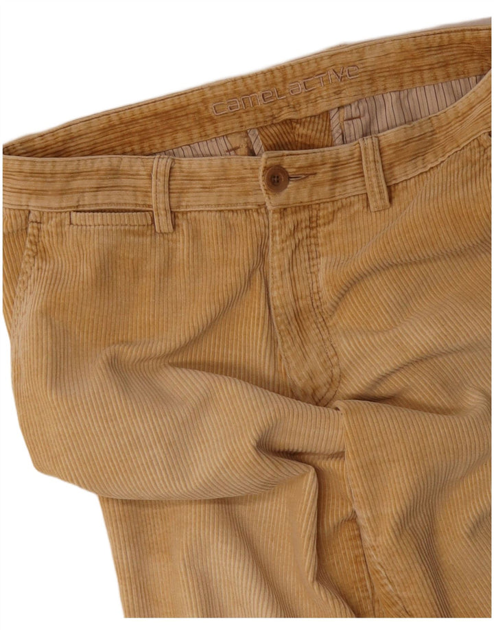 Calça masculina de veludo reto Camel Active W36 L32 algodão bege