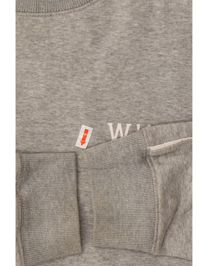 JACK WILLS moletom feminino jumper UK 12 algodão cinza médio