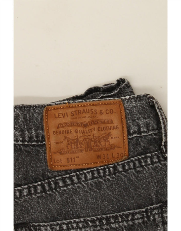 Calça Jeans Levis 511 Slim Masculina W31 L30 Cinza Algodão