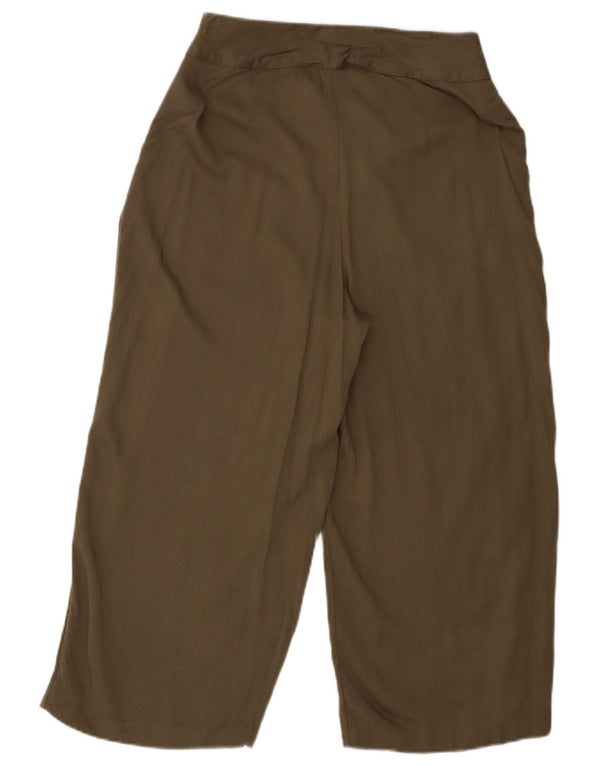 Calça capri feminina Oasis cintura alta solta ajuste Reino Unido 10 pequeno W30 L21 cáqui