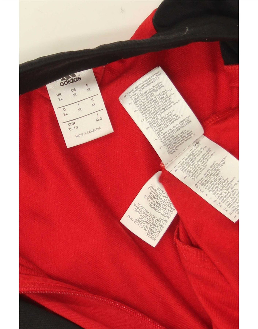 Adidas Mens Tracksuit Top Jacket XL Vermelho Colorblock Poliéster