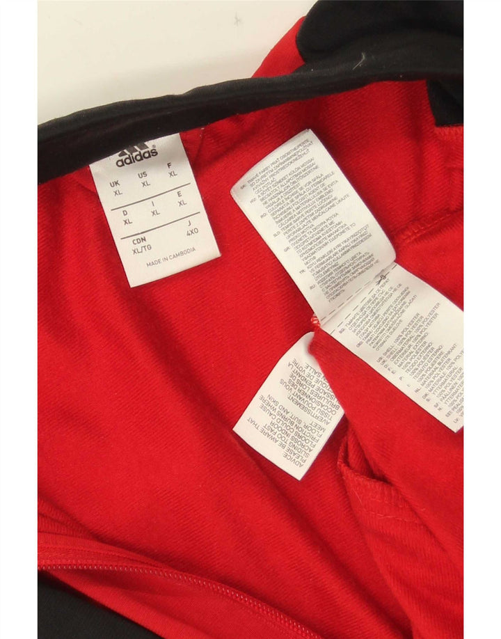 Adidas Mens Tracksuit Top Jacket XL Vermelho Colorblock Poliéster