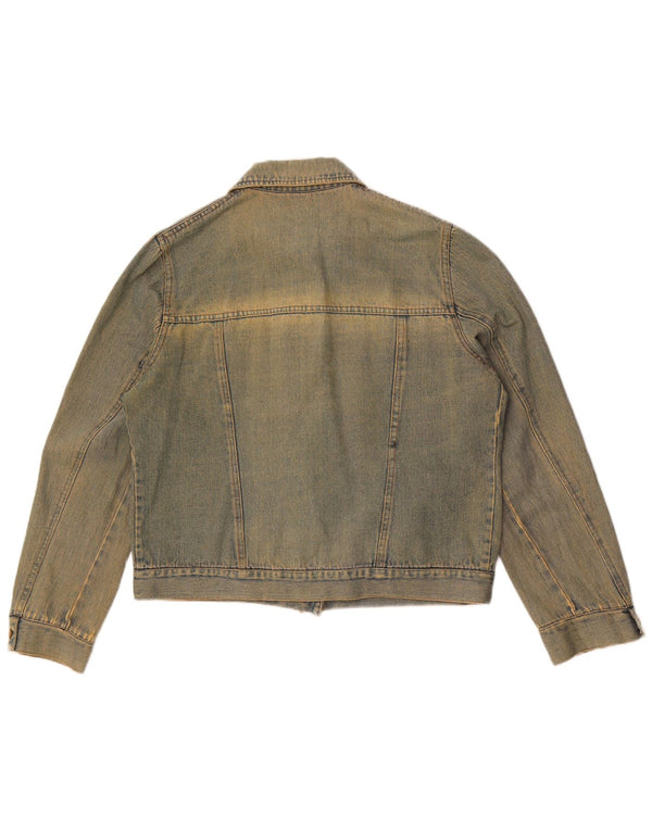 Jaqueta jeans feminina vintage UK 16 grande azul