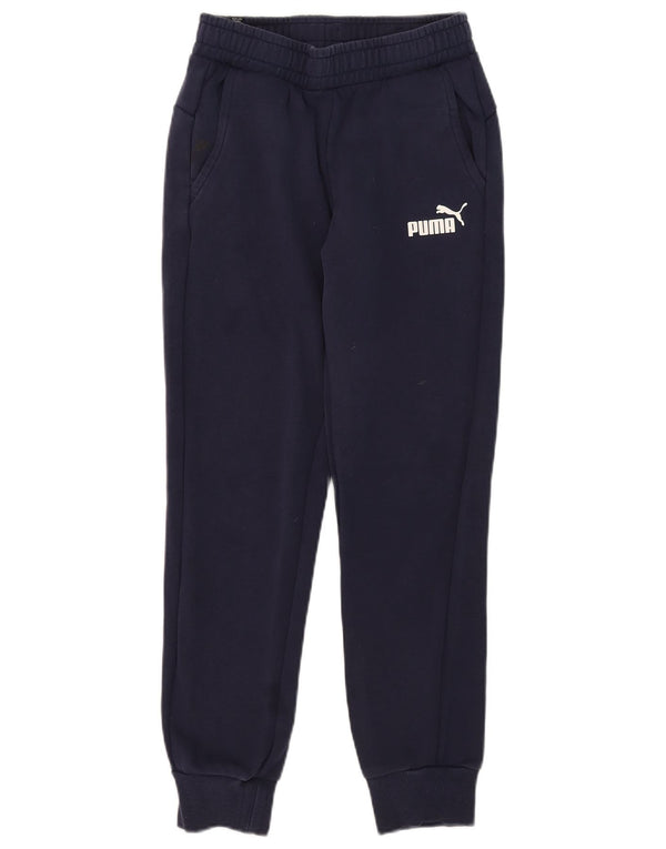 Calça de treino feminina Puma Joggers UK 8 pequeno algodão azul marinho
