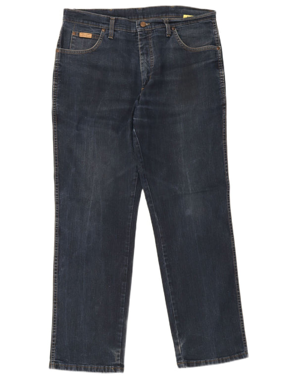 Wrangler Masculino Texas Straight Jeans W36 L32 Azul Marinho Algodão