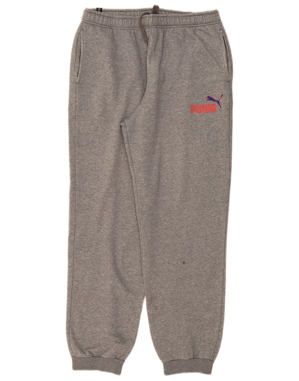 Calça de treino masculina Puma Joggers XL cinza manchado de algodão