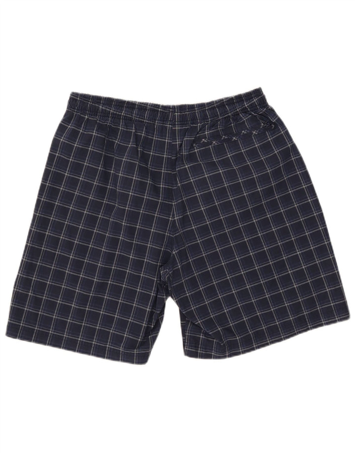 Shorts de natação masculinos Adidas grande poliéster xadrez azul