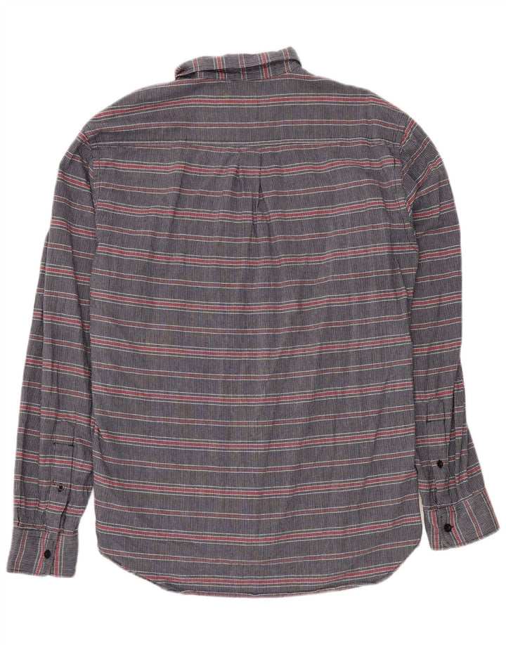 Camisa masculina DOCKERS de algodão listrado azul marinho médio