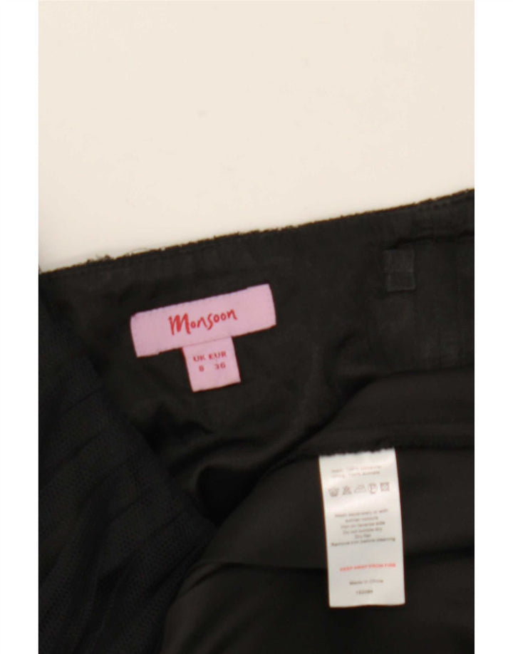 Vestido feminino Monsoon sem alças grande UK 8 poliéster preto pequeno