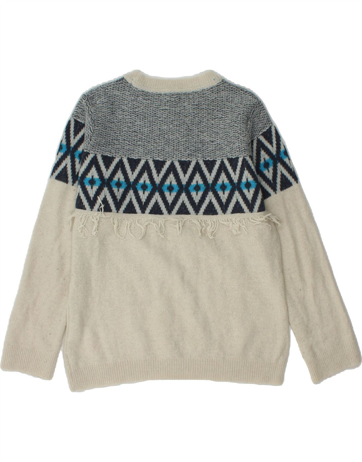 WEIRD FISH Womens Crew Neck Jumper Sweater UK 12 Medium Off White Vintage Weird Fish and Second-Hand Weird Fish from Messina Hembry 