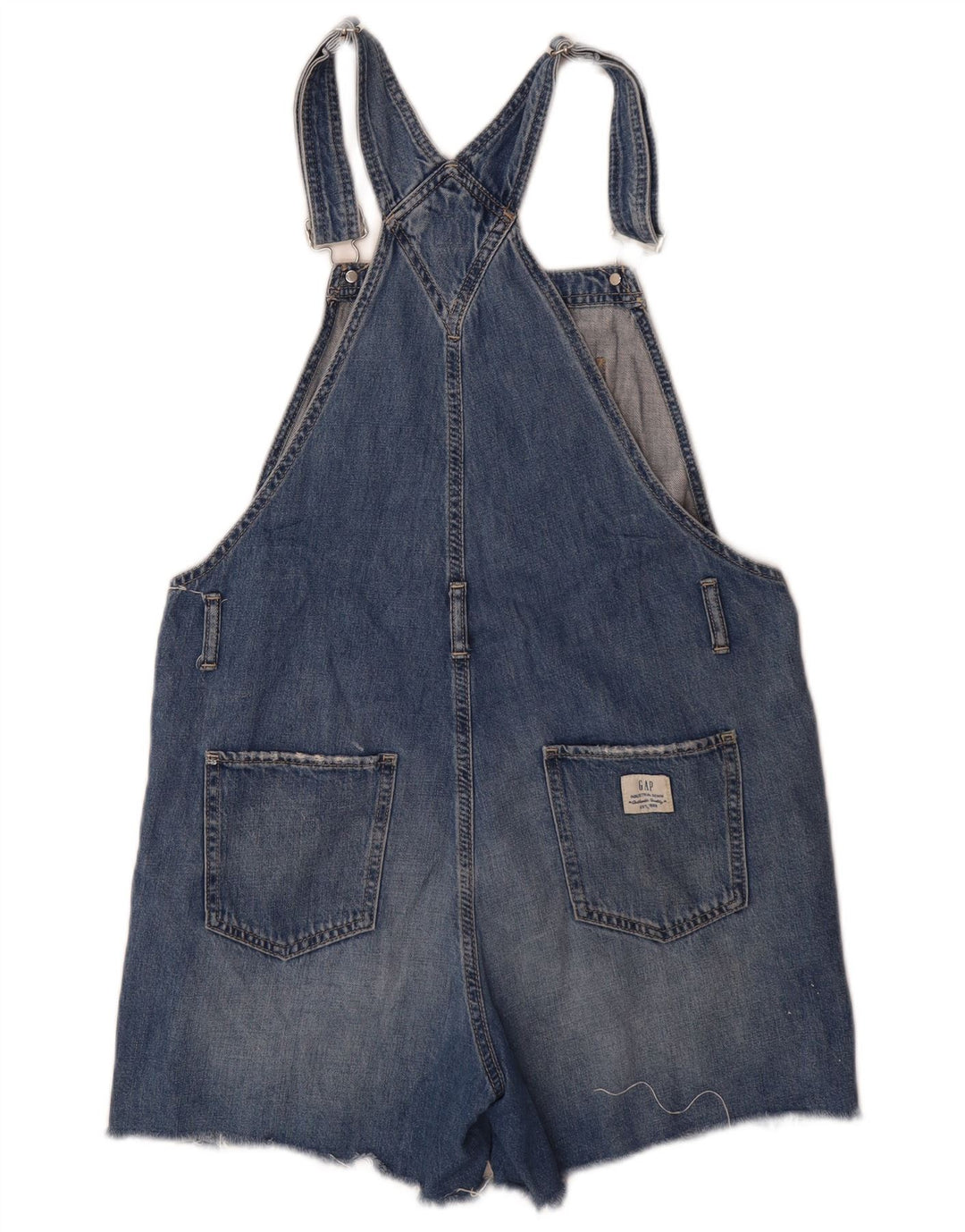 Macacão jeans feminino Gap desgastado médio W36 algodão azul