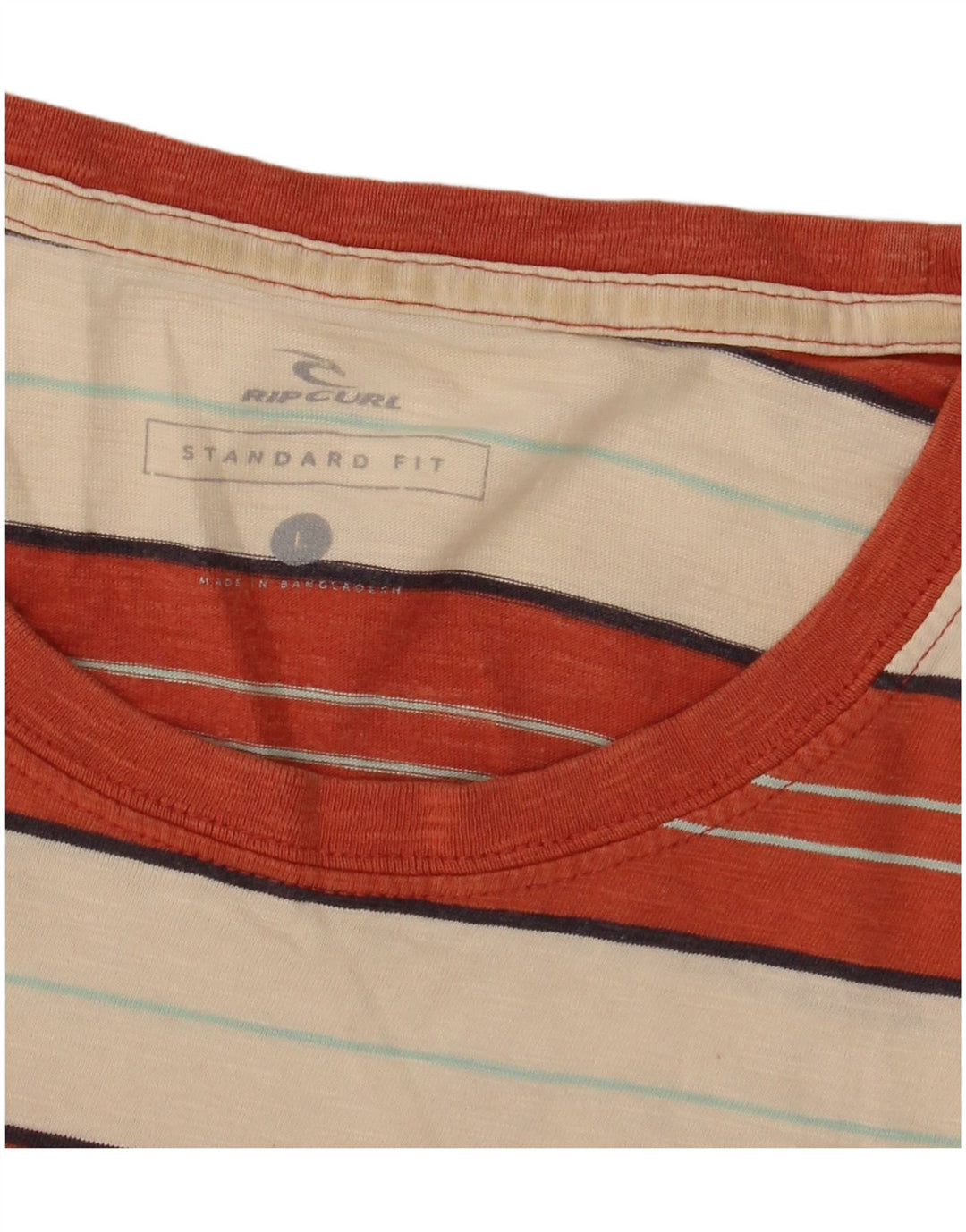 Camiseta masculina Rip Curl Standard Fit grande listrada laranja