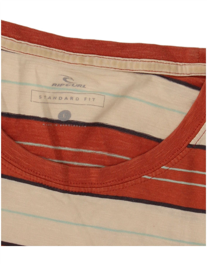 Camiseta masculina Rip Curl Standard Fit grande listrada laranja