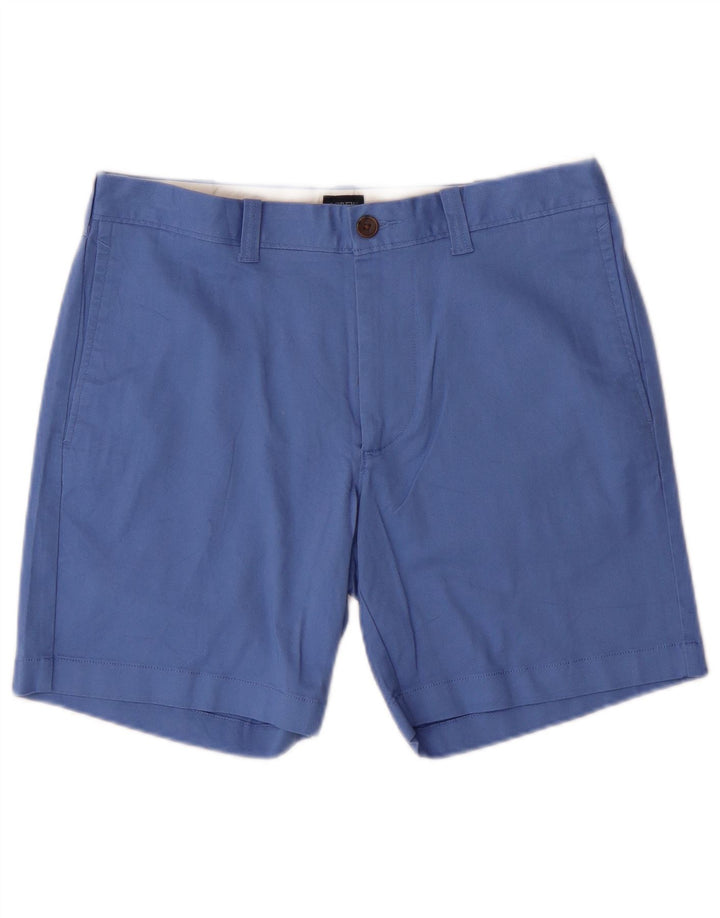 J. Crew Mens Chino Shorts W30 Médio Azul Algodão Clássico