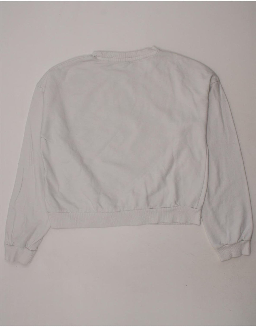 GUESS Girls Crop Graphic Sweatshirt Jumper 13-14 Years White Cotton Vintage Guess and Second-Hand Guess from Messina Hembry 