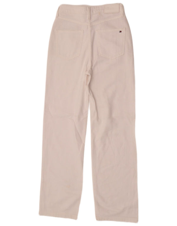 Jeans retos femininos Tommy Hilfiger W27 L30 algodão branco