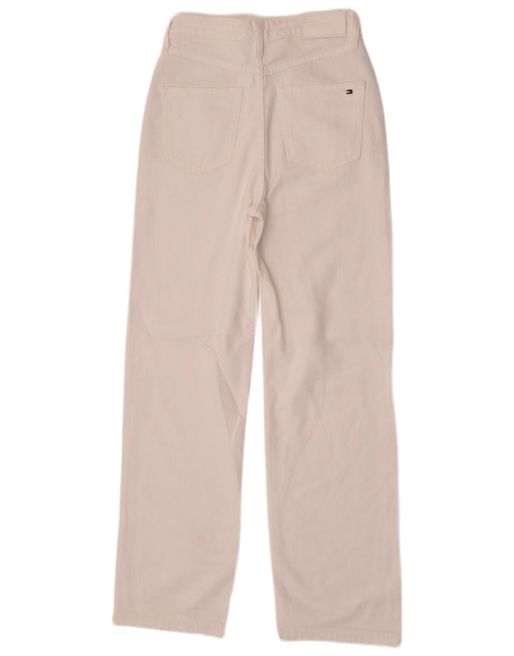 Jeans retos femininos Tommy Hilfiger W27 L30 algodão branco