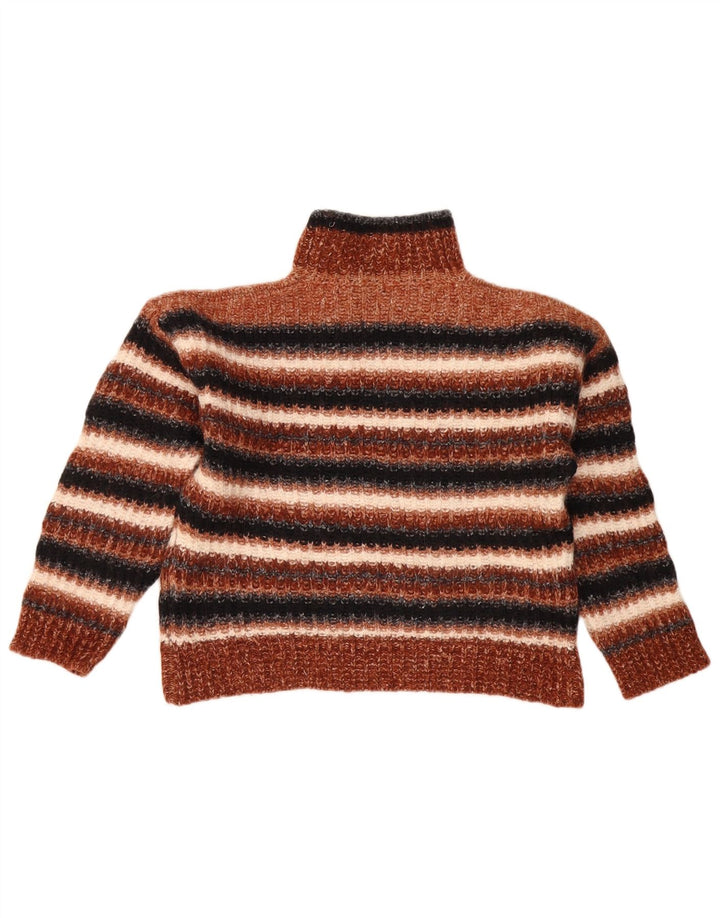 Suéter feminino Massimo Dutti com gola tartaruga e gola redonda Reino Unido 14 marrom médio