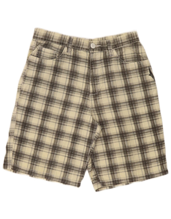 Billabong masculino gráfico casual shorts W32 algodão xadrez bege médio