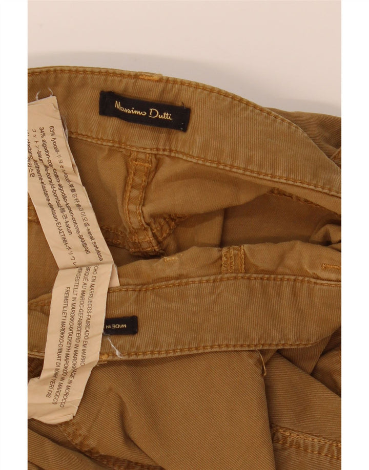 Calça cargo slim feminina Massimo Dutti UE 38 pequena W28 L31 marrom Lyocell