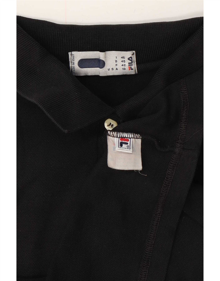 Camisa polo feminina Fila IT 46 grande algodão preto
